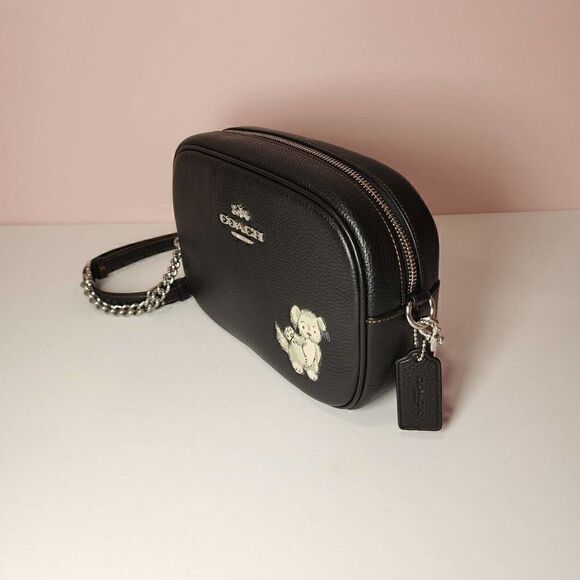NWT Coach CC791 Jamie Camera Bag With Happy Dog in Refine Pebble Leather Black - Picture 2 of 7